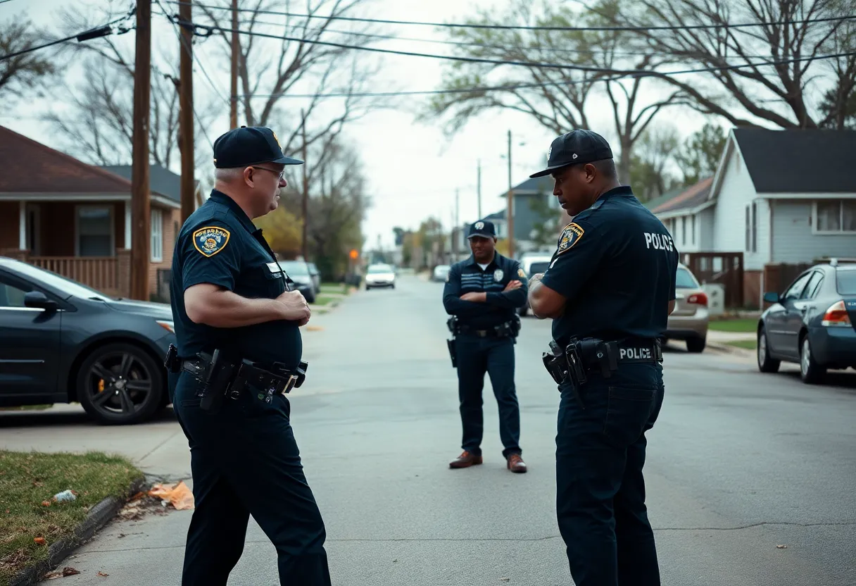 Police cars outside a home in Shreveport after a shooting incident