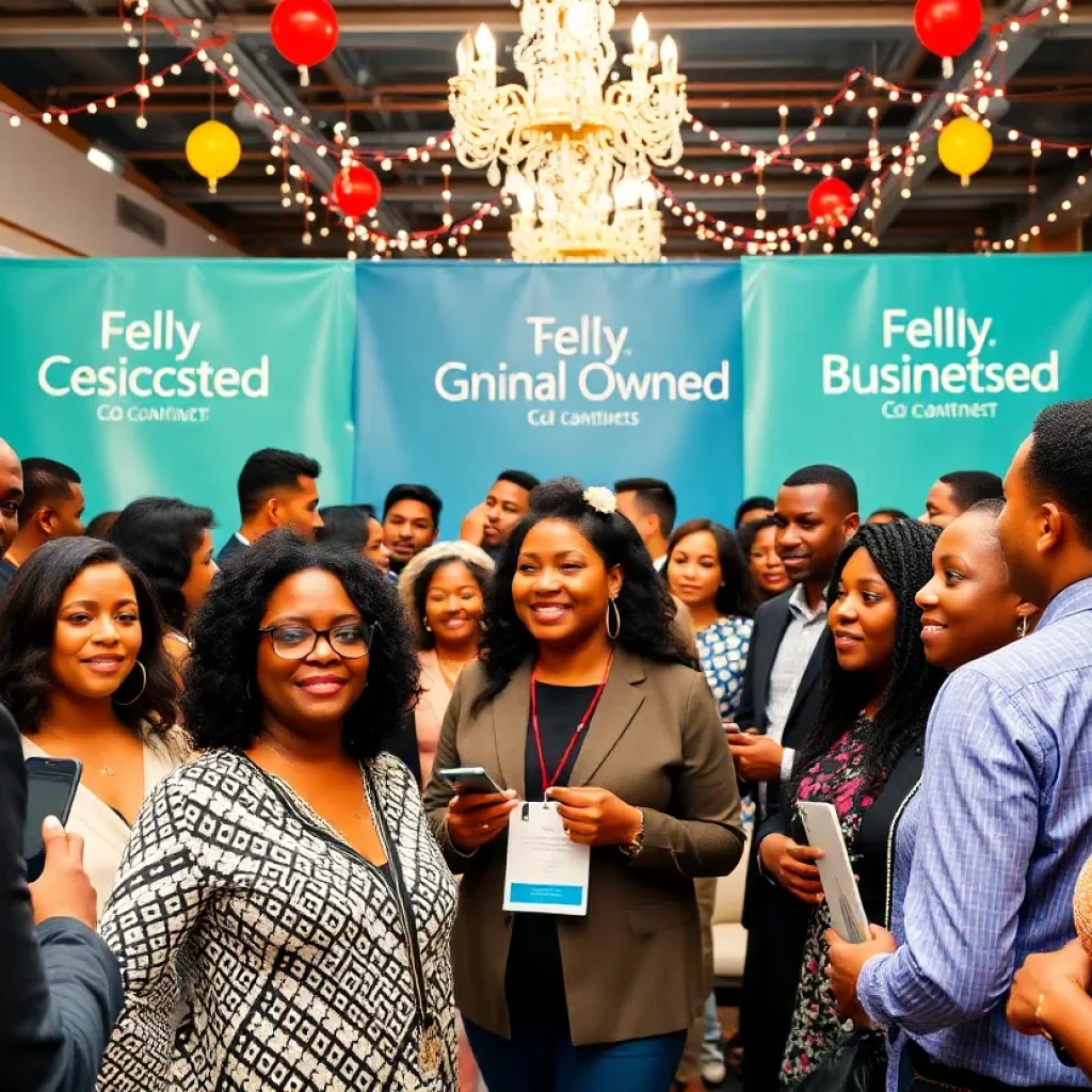 Diverse business leaders at an awards ceremony celebrating innovation and leadership.