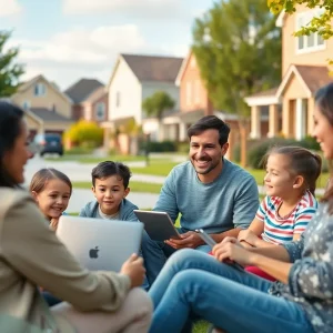 Families using Xfinity internet services in a suburban neighborhood
